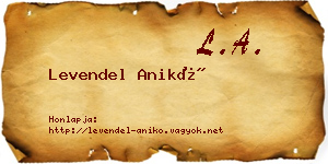 Levendel Anikó névjegykártya